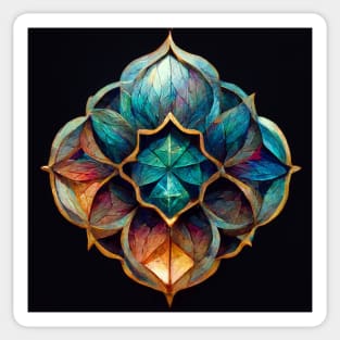 Rainbow crystal lotus flower mandala Sticker